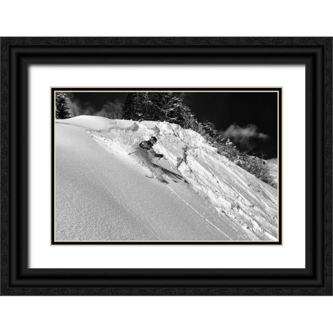 Freeride Black Ornate Wood Framed Art Print with Double Matting by Rebro, Marcel