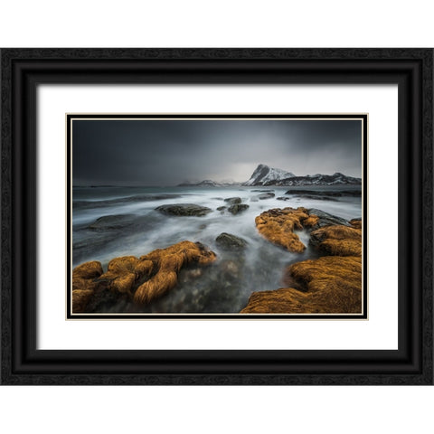 Stormy Black Ornate Wood Framed Art Print with Double Matting by Hoffmann, Raymond