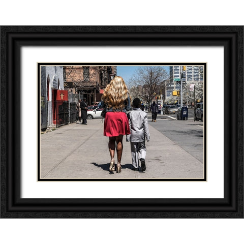 The lady and her gentleman Black Ornate Wood Framed Art Print with Double Matting by Abreu, Pablo