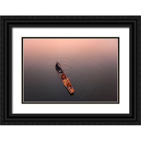 Path Of Light Black Ornate Wood Framed Art Print with Double Matting by Rungrojanarak, Nun