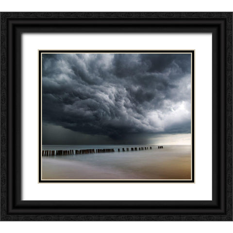 Untitled Black Ornate Wood Framed Art Print with Double Matting by Zarys, Mindaugas