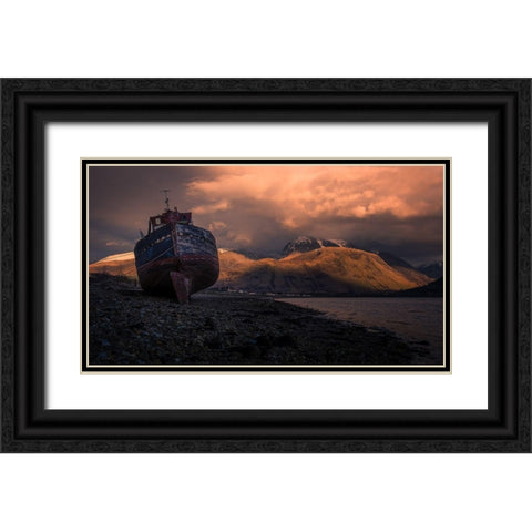 Wrecked! Black Ornate Wood Framed Art Print with Double Matting by Deakin, Karen