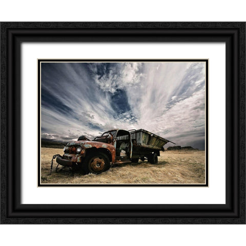 Rusty Truck Black Ornate Wood Framed Art Print with Double Matting by H. Ingibergsson, Torsteinn