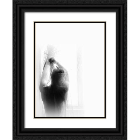 Morning Black Ornate Wood Framed Art Print with Double Matting by Haghi, Babak