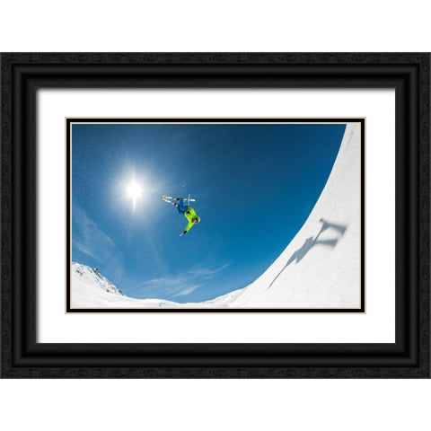 Backcountry Backflip Black Ornate Wood Framed Art Print with Double Matting by Verbiest, Eric
