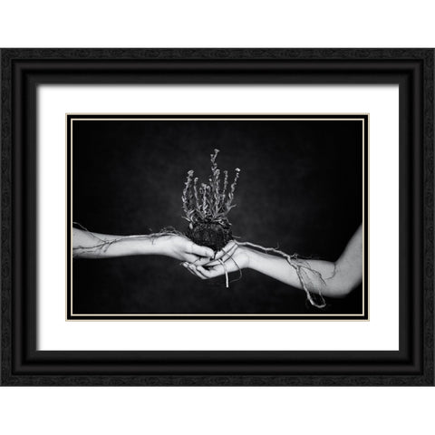 Connected Black Ornate Wood Framed Art Print with Double Matting by Delrue, Mirjam