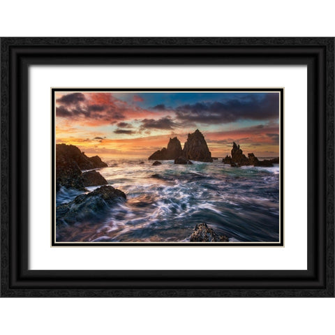 Dance With Light Black Ornate Wood Framed Art Print with Double Matting by Zhang, Yan