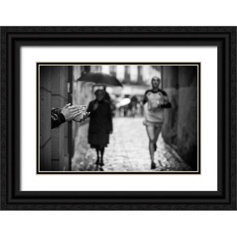 Come On Black Ornate Wood Framed Art Print with Double Matting by Gonzalez Forjas, David