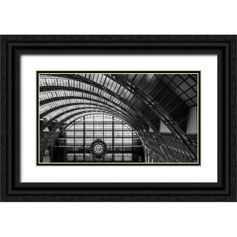 Lescargot Du Temps Black Ornate Wood Framed Art Print with Double Matting by Pelissier, Marc