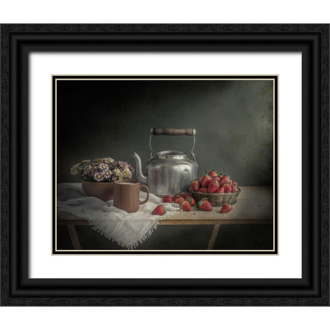 Unassuming Black Ornate Wood Framed Art Print with Double Matting by Perfoncio, Margareth