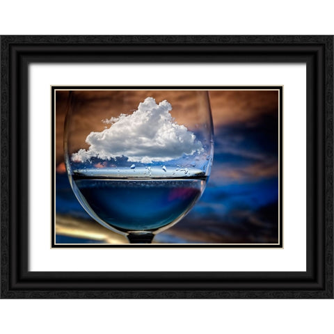 Cloud In A Glass Black Ornate Wood Framed Art Print with Double Matting by Peinado, Chechi