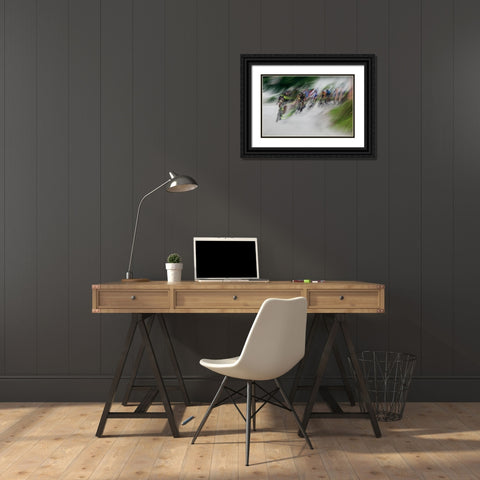 In Element Black Ornate Wood Framed Art Print with Double Matting by Malovrh, Milan