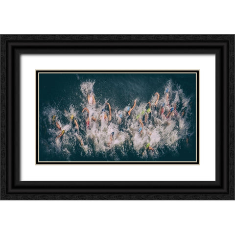 Position Battles Black Ornate Wood Framed Art Print with Double Matting by Lenzen, Klaus