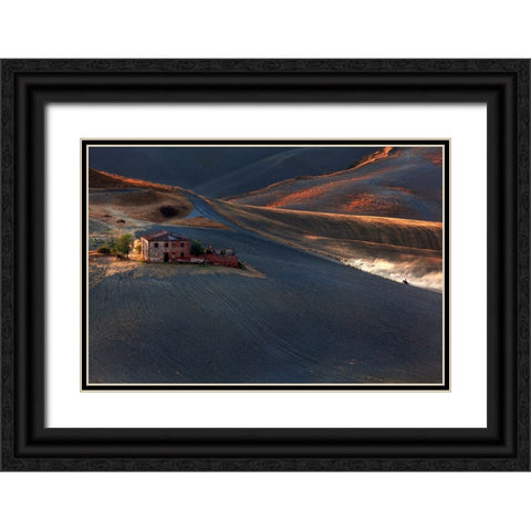 Il Gregge 5 Black Ornate Wood Framed Art Print with Double Matting by Della Latta, Massimo