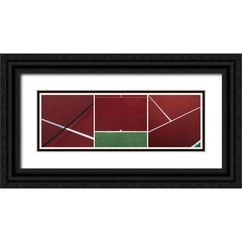 The Court Black Ornate Wood Framed Art Print with Double Matting by van de, Jeroen