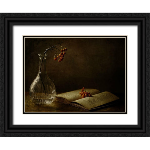 In The Dark Of My Days Black Ornate Wood Framed Art Print with Double Matting by Devos, Delphine