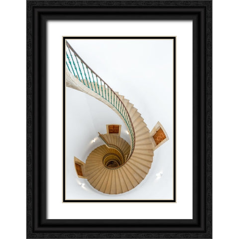 Triple Espiral Black Ornate Wood Framed Art Print with Double Matting by Revuelto, David