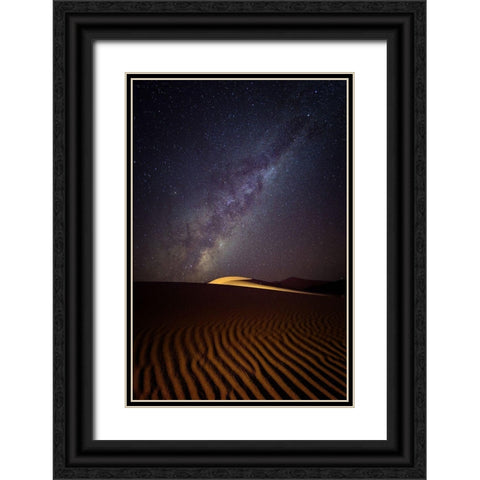 Milky Way Over The Dunes Of Sossusvlei-Namibia Black Ornate Wood Framed Art Print with Double Matting by Deakin, Karen