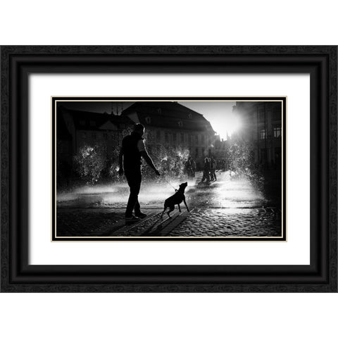 Hot Day Black Ornate Wood Framed Art Print with Double Matting by Harag, Ionut