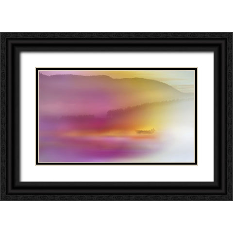 Watercolor Seascape Black Ornate Wood Framed Art Print with Double Matting by Westum, Heidi