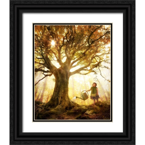 Growing Up Is Made Of Small Things Black Ornate Wood Framed Art Print with Double Matting by Kiciak, Christophe