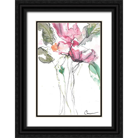 Flower Bouquet Black Ornate Wood Framed Art Print with Double Matting by Carroccio, Lisa