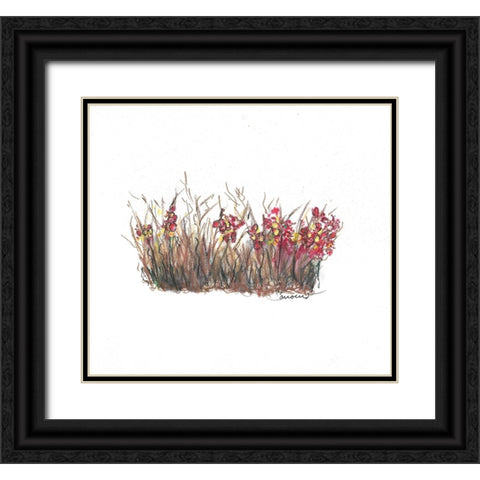 Flower Garden Black Ornate Wood Framed Art Print with Double Matting by Carroccio, Lisa