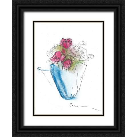 Rose Special Black Ornate Wood Framed Art Print with Double Matting by Carroccio, Lisa