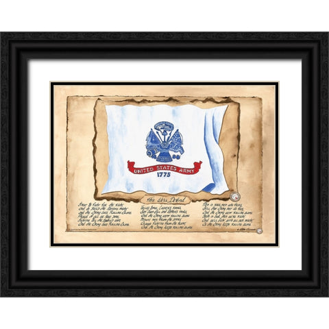 Army Flag USA Black Ornate Wood Framed Art Print with Double Matting by Alexander, Natalie