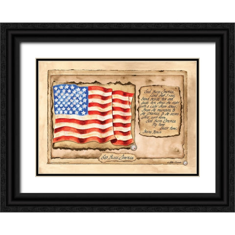 God Bless America Black Ornate Wood Framed Art Print with Double Matting by Alexander, Natalie