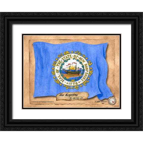 New Hampshire-Solo with background Black Ornate Wood Framed Art Print with Double Matting by Alexander, Natalie