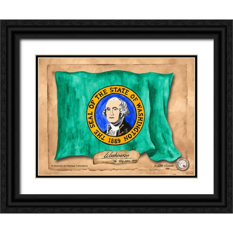 Washington-Solo with background Black Ornate Wood Framed Art Print with Double Matting by Alexander, Natalie