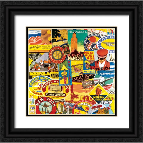 Around the World Black Ornate Wood Framed Art Print with Double Matting by Unknown