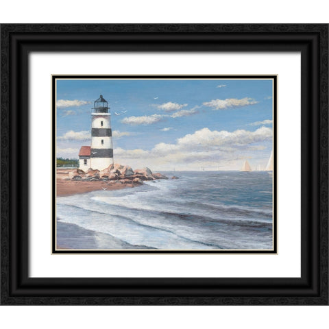 Lighthouse Shoals Black Ornate Wood Framed Art Print with Double Matting by Unknown