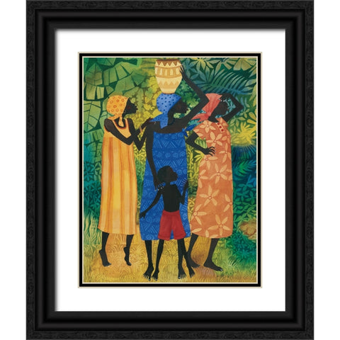 Carrying Water Black Ornate Wood Framed Art Print with Double Matting by Unknown