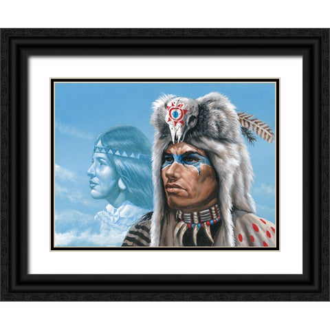 Warpaint Black Ornate Wood Framed Art Print with Double Matting by Unknown
