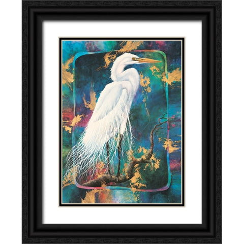 Heron II Black Ornate Wood Framed Art Print with Double Matting by Unknown