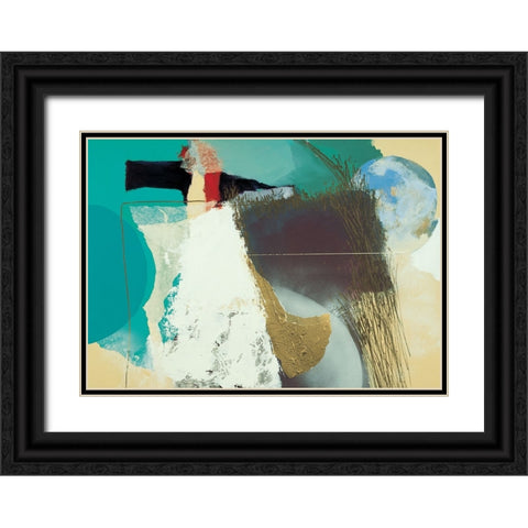 Wheat Abstract Black Ornate Wood Framed Art Print with Double Matting by Unknown