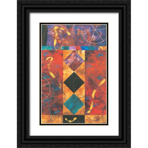Quilt Abstract I Black Ornate Wood Framed Art Print with Double Matting by Unknown