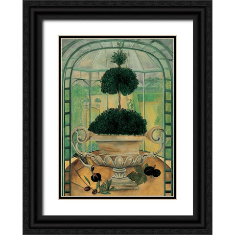 Topiary II Black Ornate Wood Framed Art Print with Double Matting by Unknown
