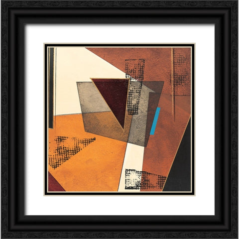 Patchwork Collage Abstract I Black Ornate Wood Framed Art Print with Double Matting by Unknown