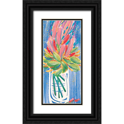 Colorful Floral I Black Ornate Wood Framed Art Print with Double Matting by Unknown