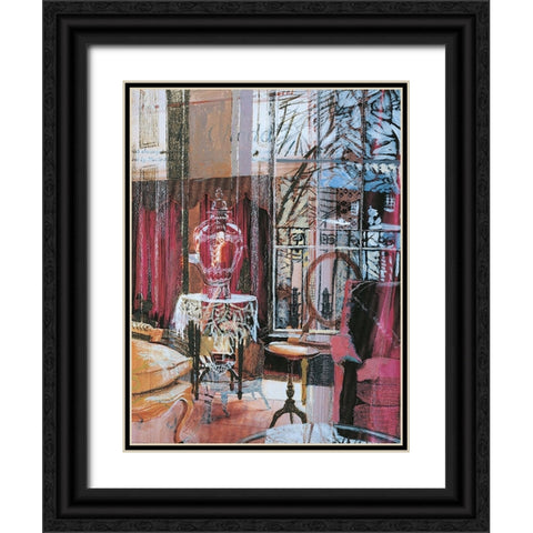 Pink Portico II Black Ornate Wood Framed Art Print with Double Matting by Unknown