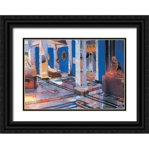 Museum Abstract Black Ornate Wood Framed Art Print with Double Matting by Unknown