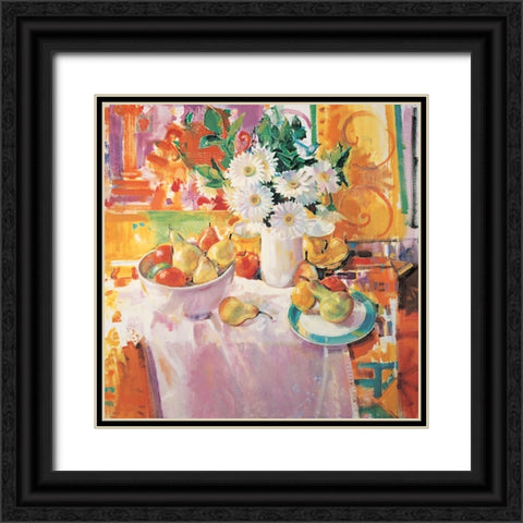 Set the Table I Black Ornate Wood Framed Art Print with Double Matting by Unknown