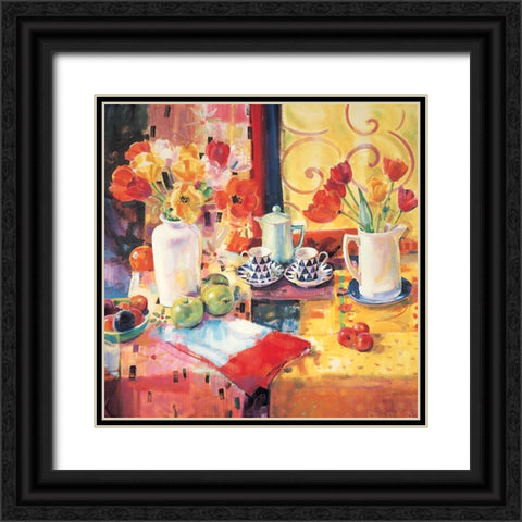 Set the Table II Black Ornate Wood Framed Art Print with Double Matting by Unknown