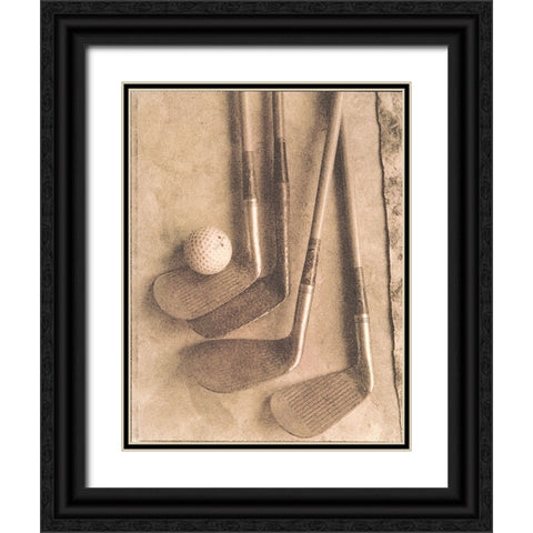 Sepia Golf Black Ornate Wood Framed Art Print with Double Matting by Unknown