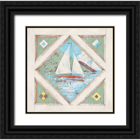 Sailboat I Black Ornate Wood Framed Art Print with Double Matting by Unknown