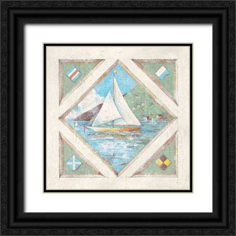 Sailboat II Black Ornate Wood Framed Art Print with Double Matting by Unknown