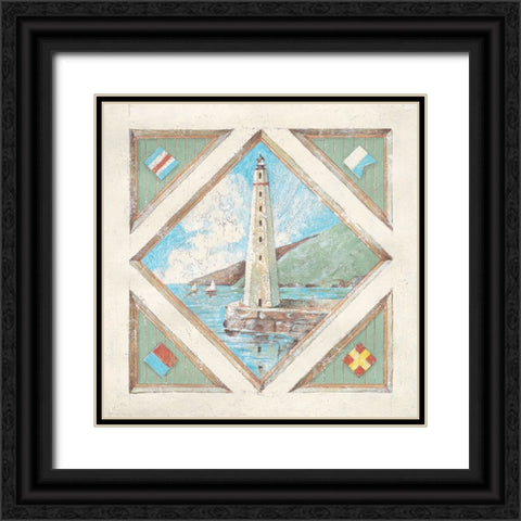 Lighthouse I Black Ornate Wood Framed Art Print with Double Matting by Unknown